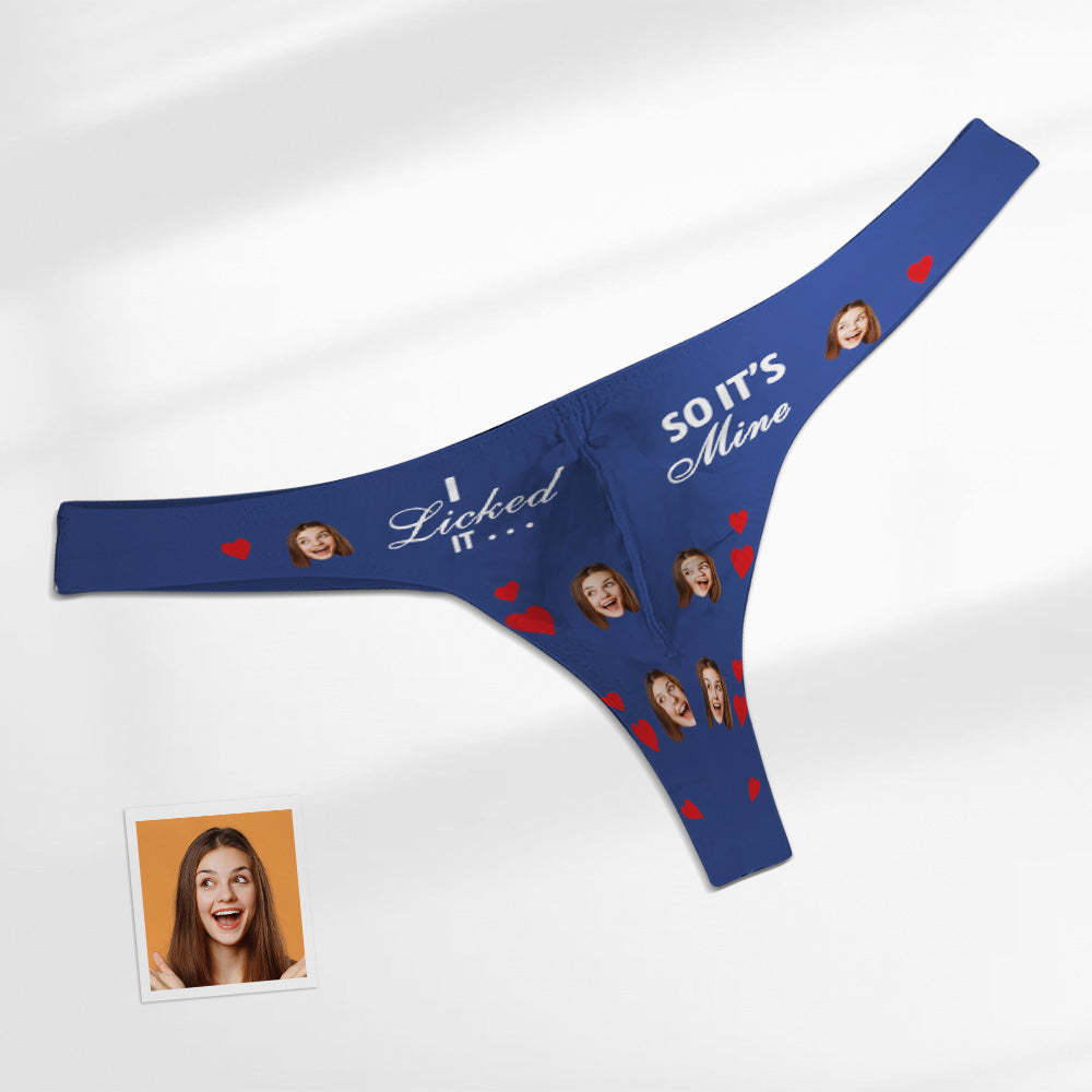 Custom Face Men's Thong - I Licked so it's Mine Men's Briefs - MyFaceBoxer