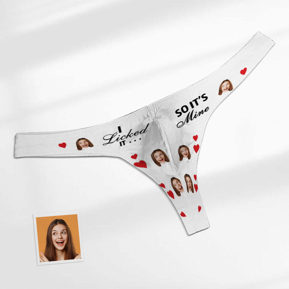 Custom Face Men's Thong - I Licked so it's Mine Men's Briefs - MyFaceBoxer