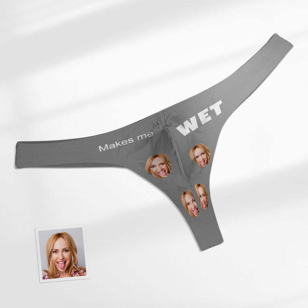 Custom Face Men's Thong - Makes Me Wet Men's Briefs - MyFaceBoxer