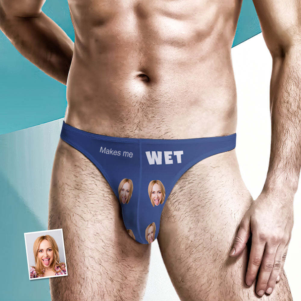 Custom Face Men's Thong - Makes Me Wet Men's Briefs - MyFaceBoxer