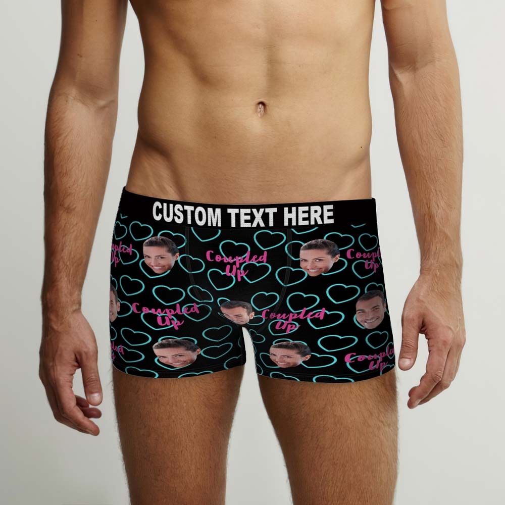 Custom Face Boxers Briefs Personalized Men's Shorts With Photo - Coupled Up - MyFaceBoxer