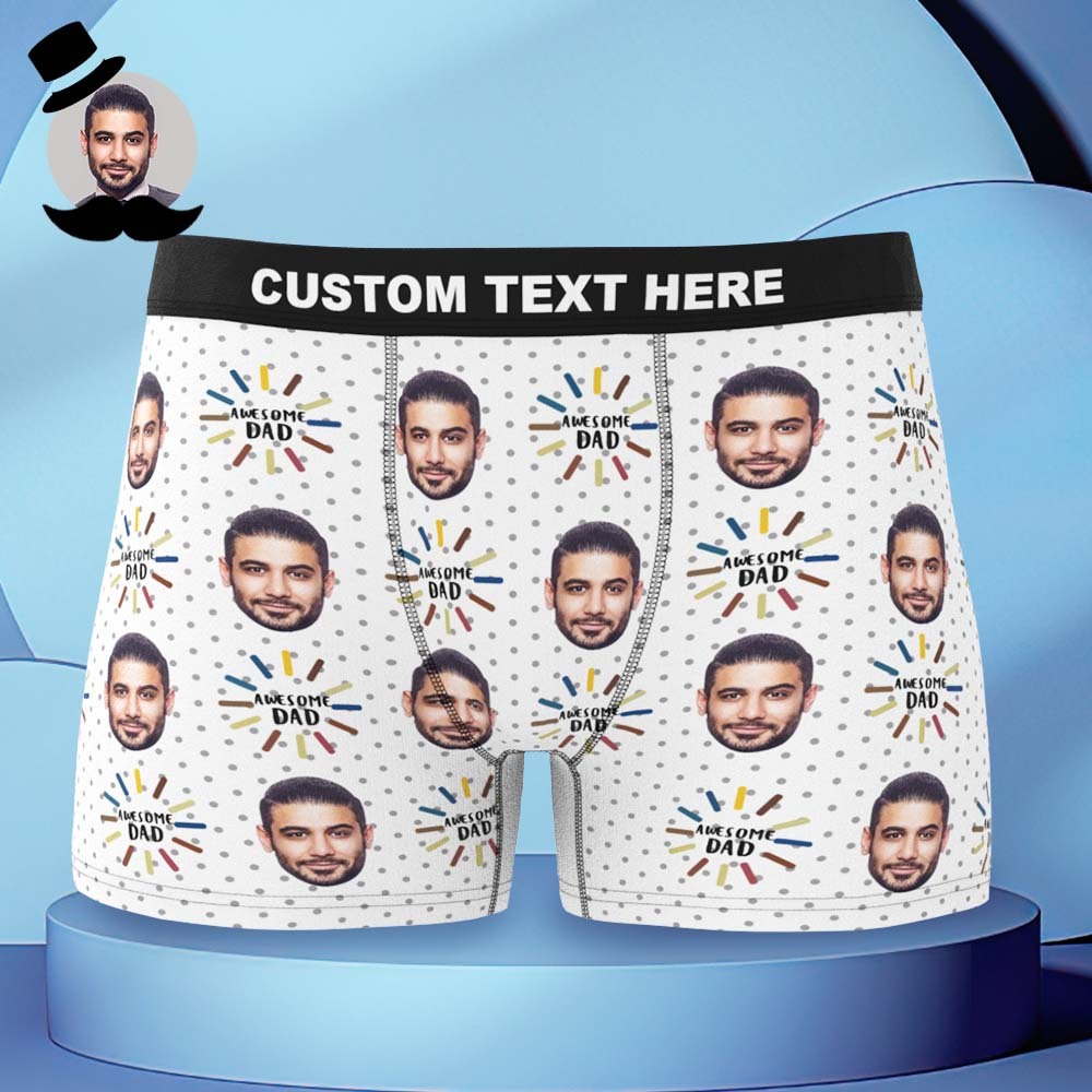 Custom Face Boxers Briefs Personalized Men's Shorts With Photo - For Awesome Dad - MyFaceBoxer