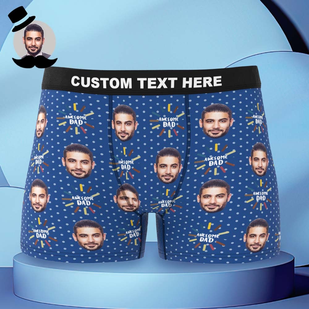 Custom Face Boxers Briefs Personalized Men's Shorts With Photo - For Awesome Dad - MyFaceBoxer