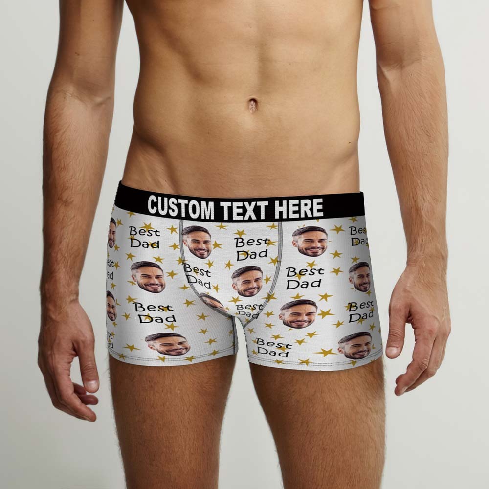 Custom Face Boxers Briefs Personalized Men's Shorts With Photo - For Best Dad - MyFaceBoxer
