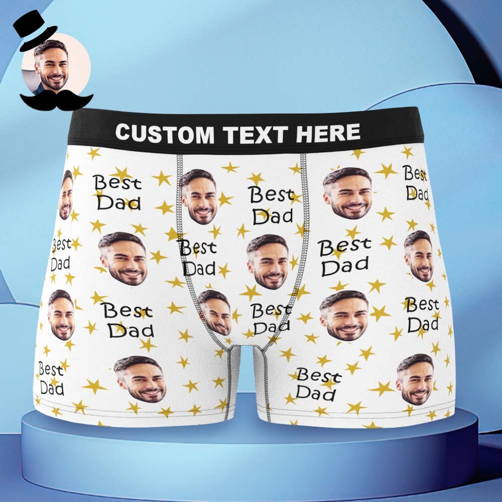 Custom Face Boxers Briefs Personalized Men's Shorts With Photo - For Best Dad - MyFaceBoxer