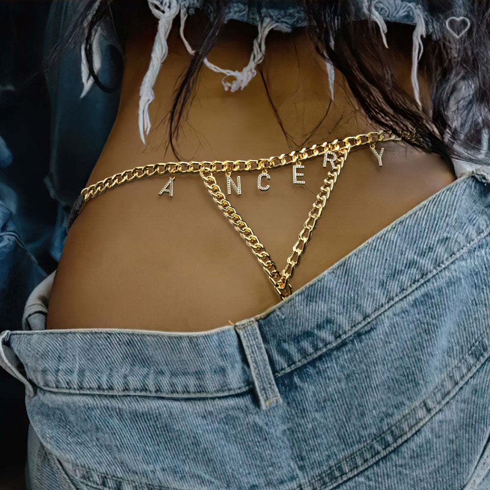 Personalized Sexy Waist Chain Thong Custom Name Letter Thong Gift For Her - MyFaceBoxer