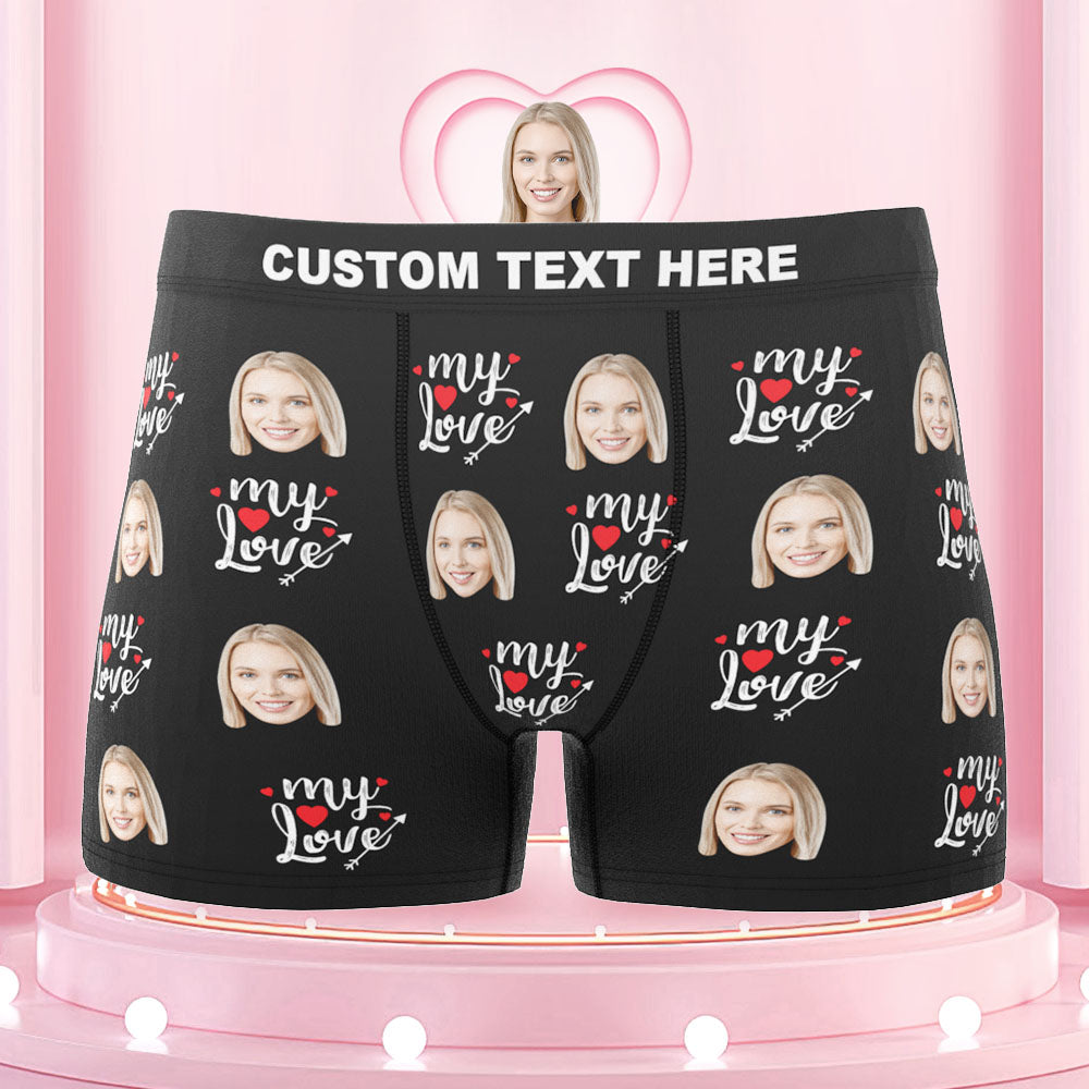 Custom Face Boxers Briefs To My Love Personalized Photo Underwear Gift for Him - MyFaceBoxer