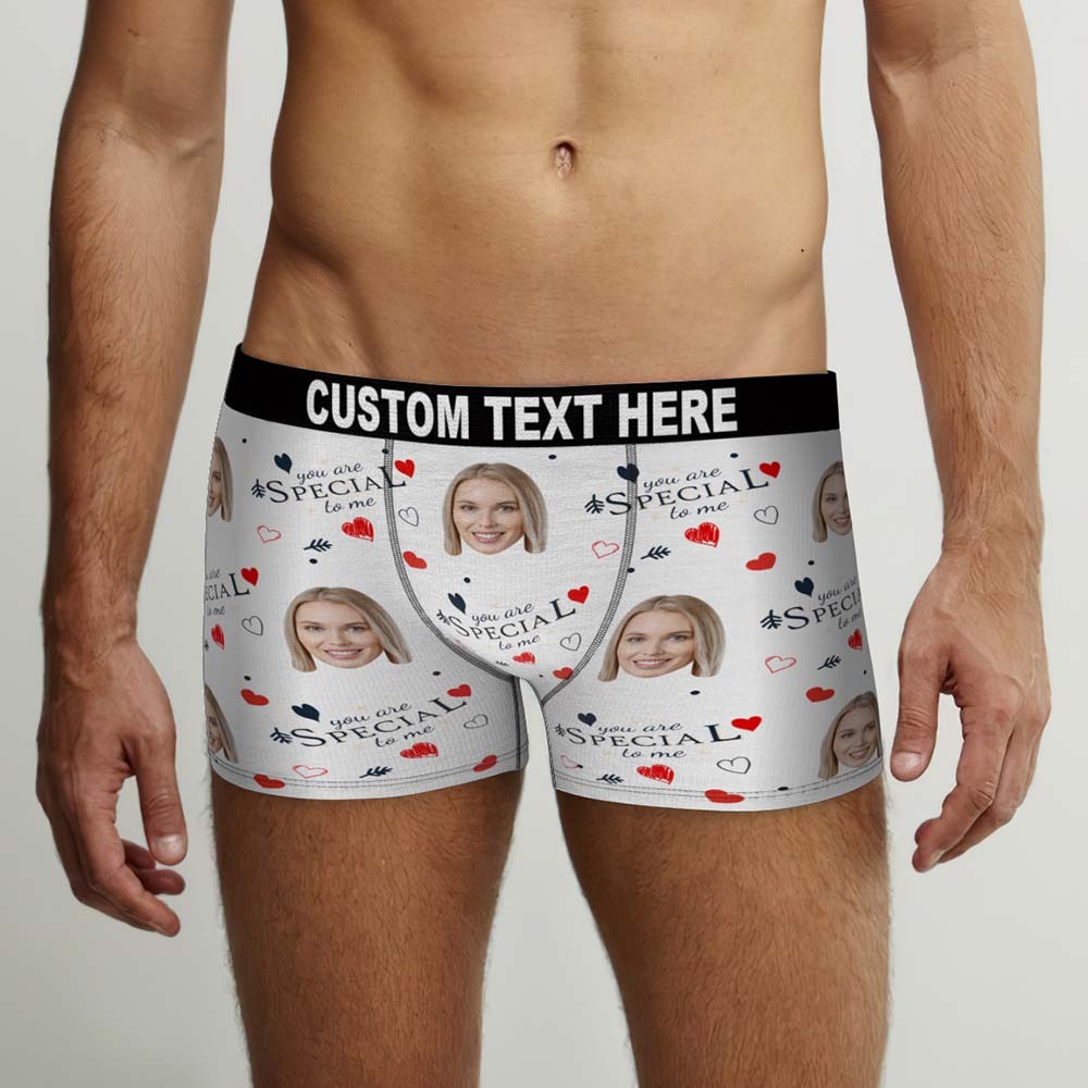 Custom Face Boxers Briefs You Are Special To Me Personalized Photo Underwear Gift for Him - MyFaceBoxer
