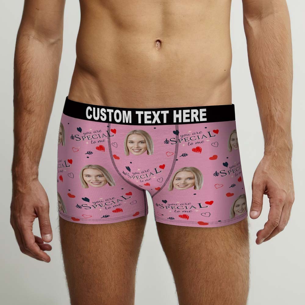 Custom Face Boxers Briefs You Are Special To Me Personalized Photo Underwear Gift for Him - MyFaceBoxer