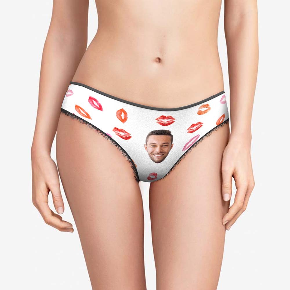 Custom Face Women's Panties Colorful Lipstick of Love Gift for Her - MyFaceBoxer