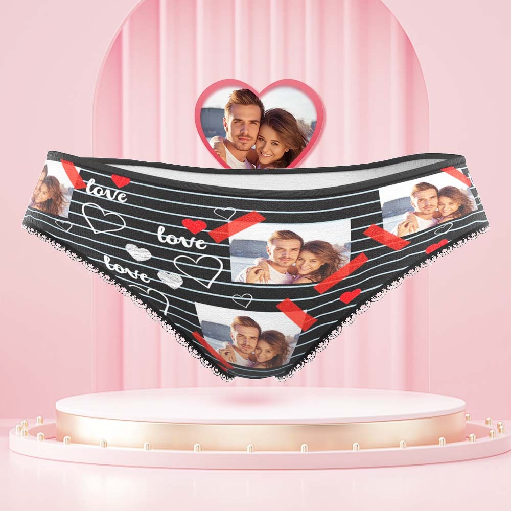 Custom Photo Women's Panties Picture of Love Gift for Her - MyFaceBoxer