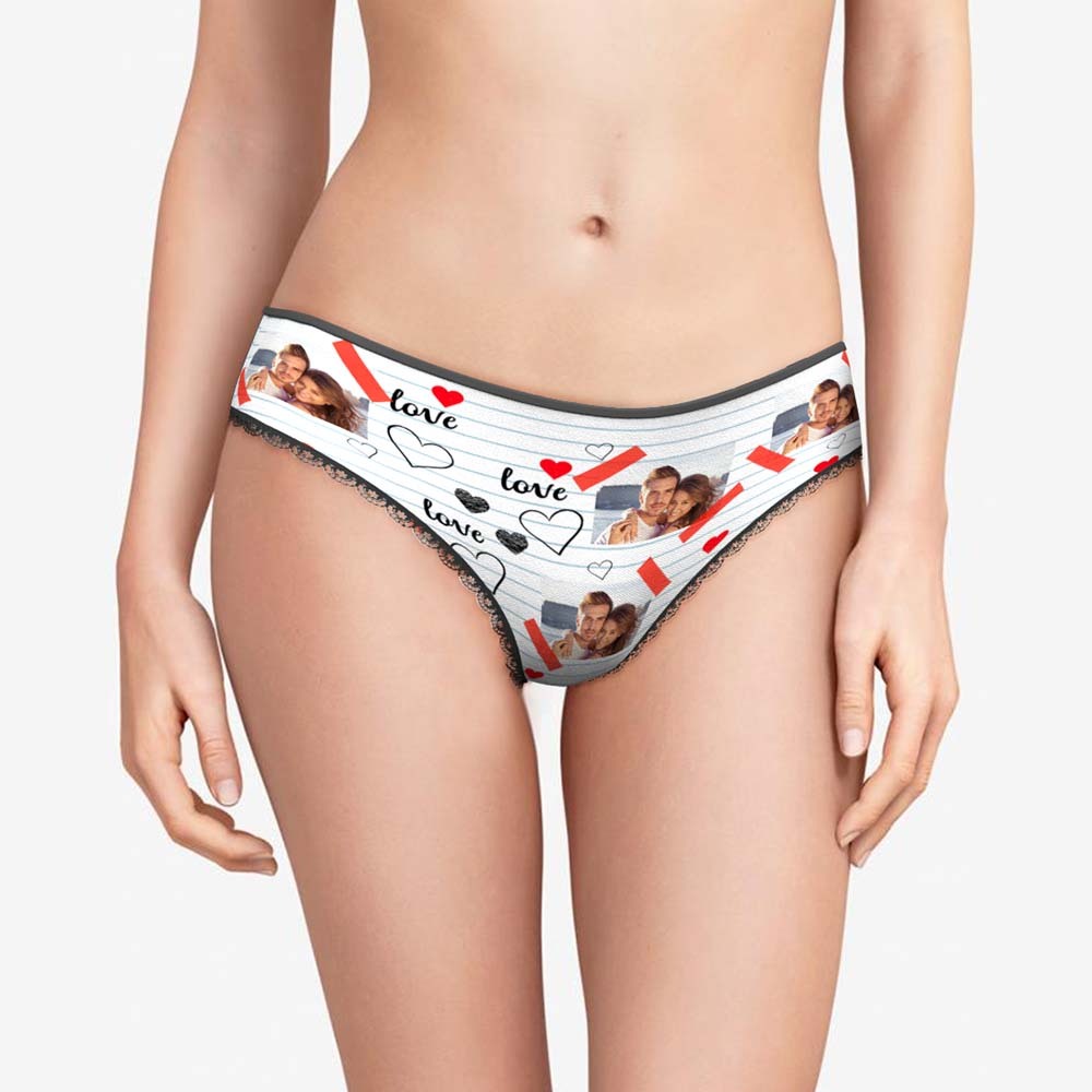 Custom Photo Women's Panties Picture of Love Gift for Her - MyFaceBoxer