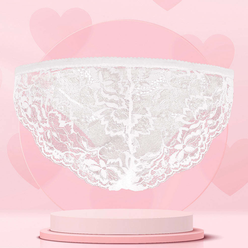 Custom Women Lace Panty I Love Cock Photo Sexy Panties Sweet Gift - MyFaceBoxer