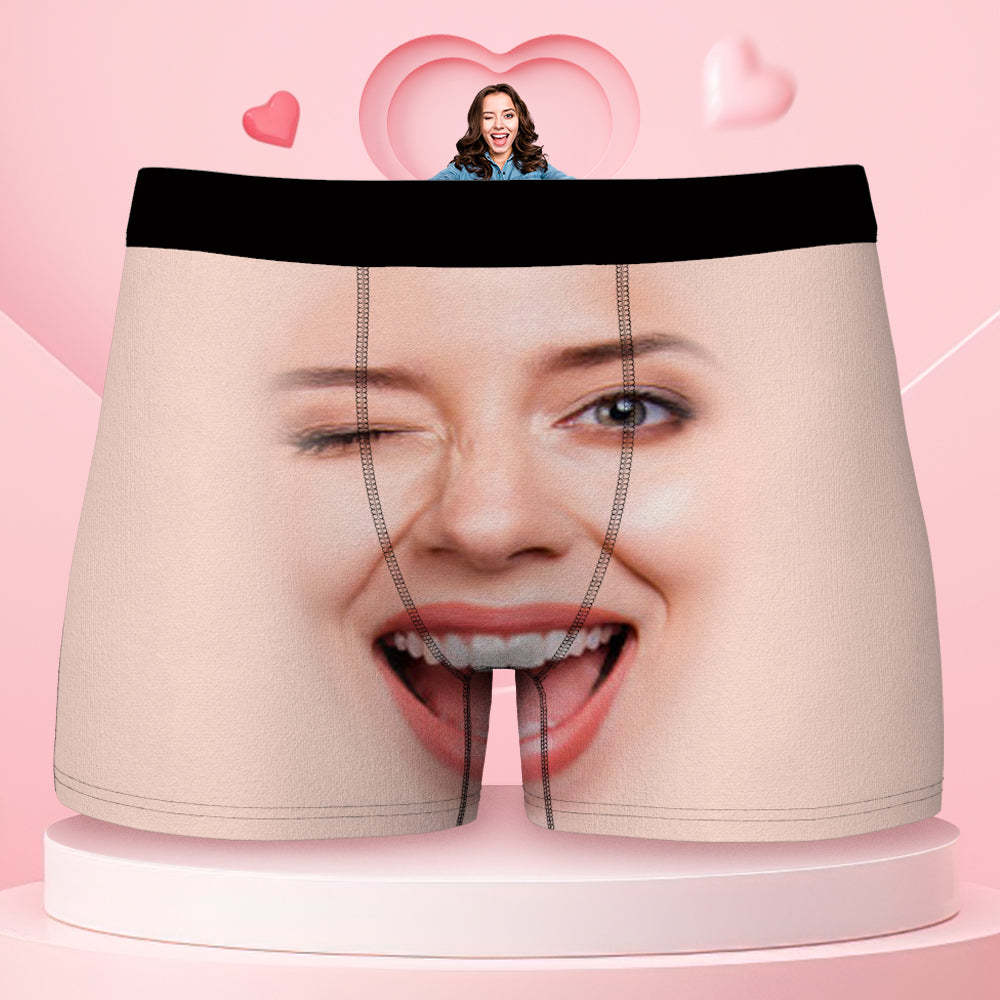 Custom Face Man Boxer Personalized The Whole Face Overall View Gifts For Girlfriend - MyFaceBoxer