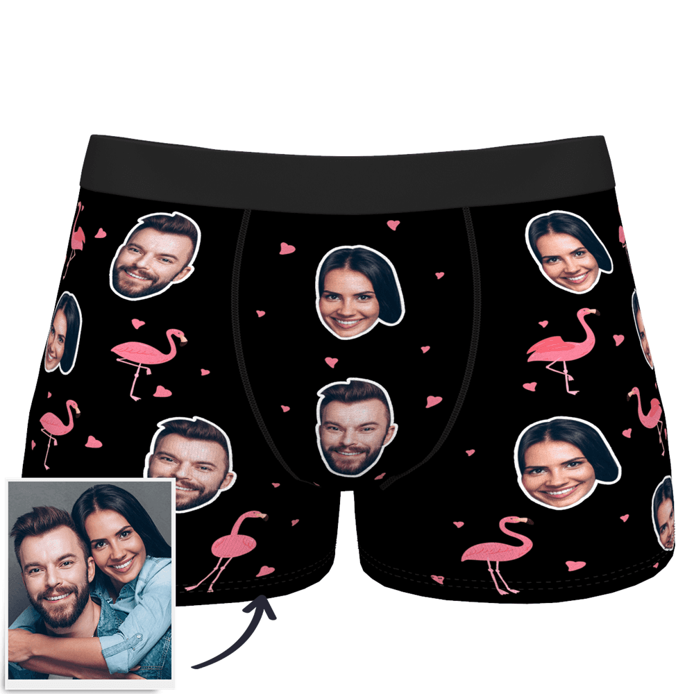 Custom Men's Photo Boxer Shorts - Flamingo - MyFaceBoxer