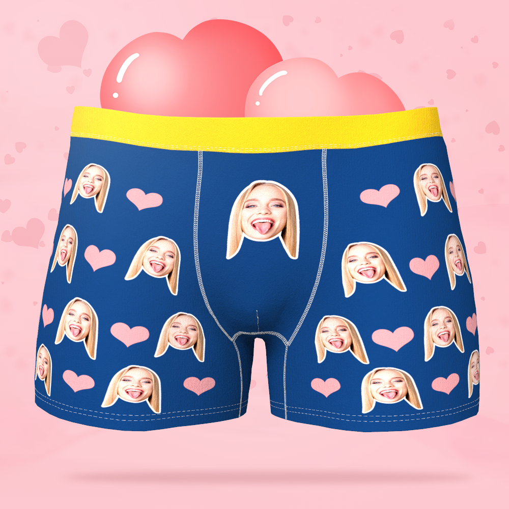 Custom Men Face Boxer Heart And Face On Boxer Shorts - MyFaceBoxer