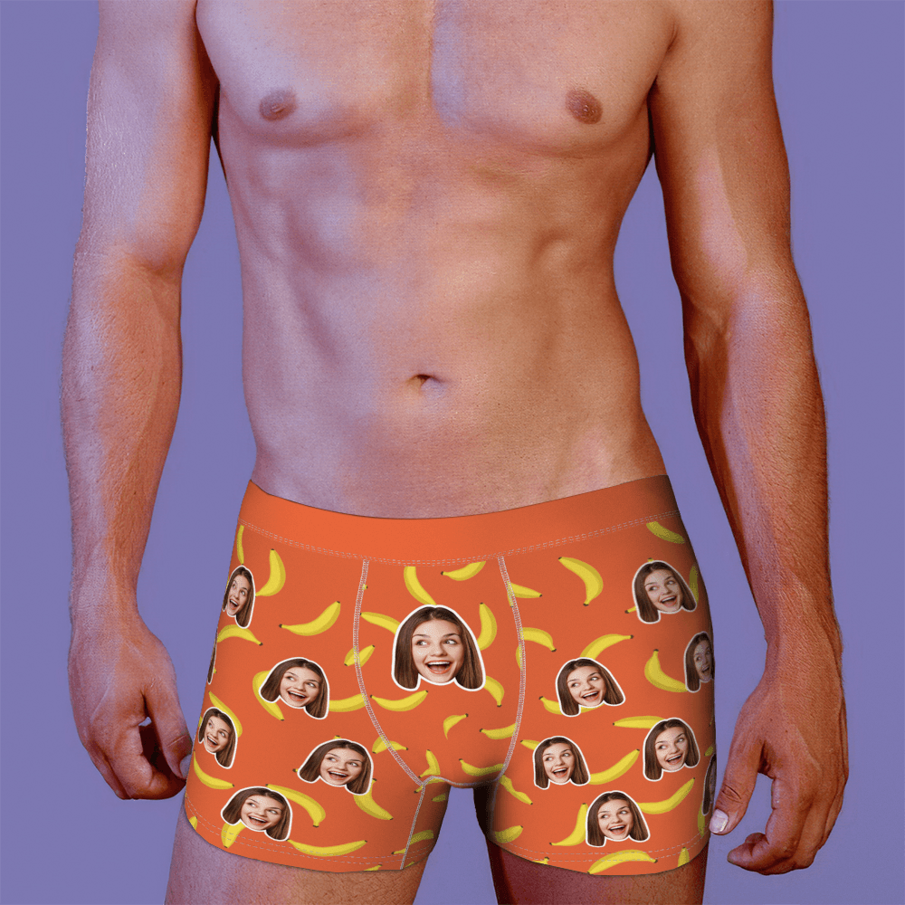 Couple Underwear Custom Men's Face On Banana Boxer Shorts - MyFaceBoxer