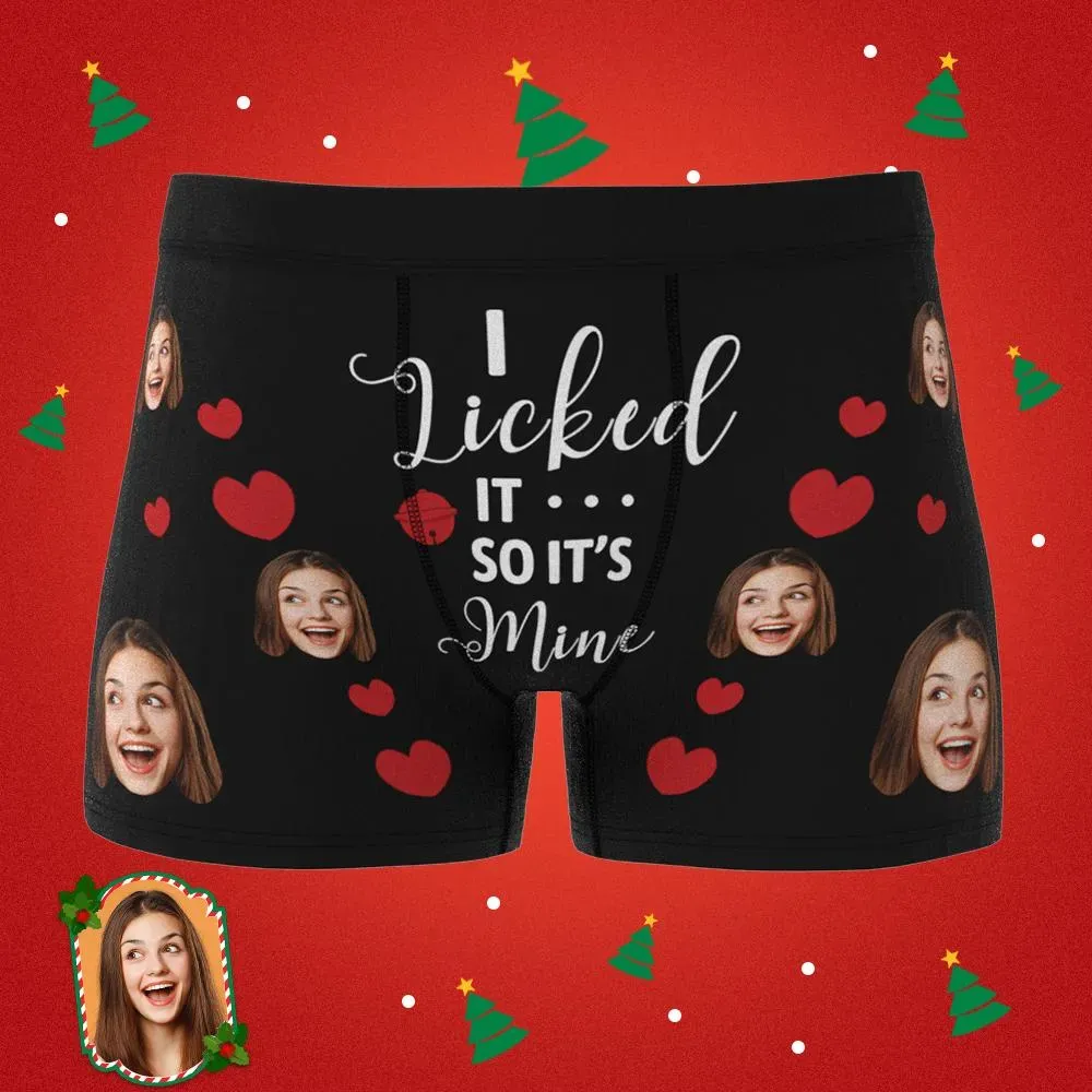 Custom Men's Face Underwear Heart Boxer Briefs Christmas Gifts for Him - MyFaceBoxer
