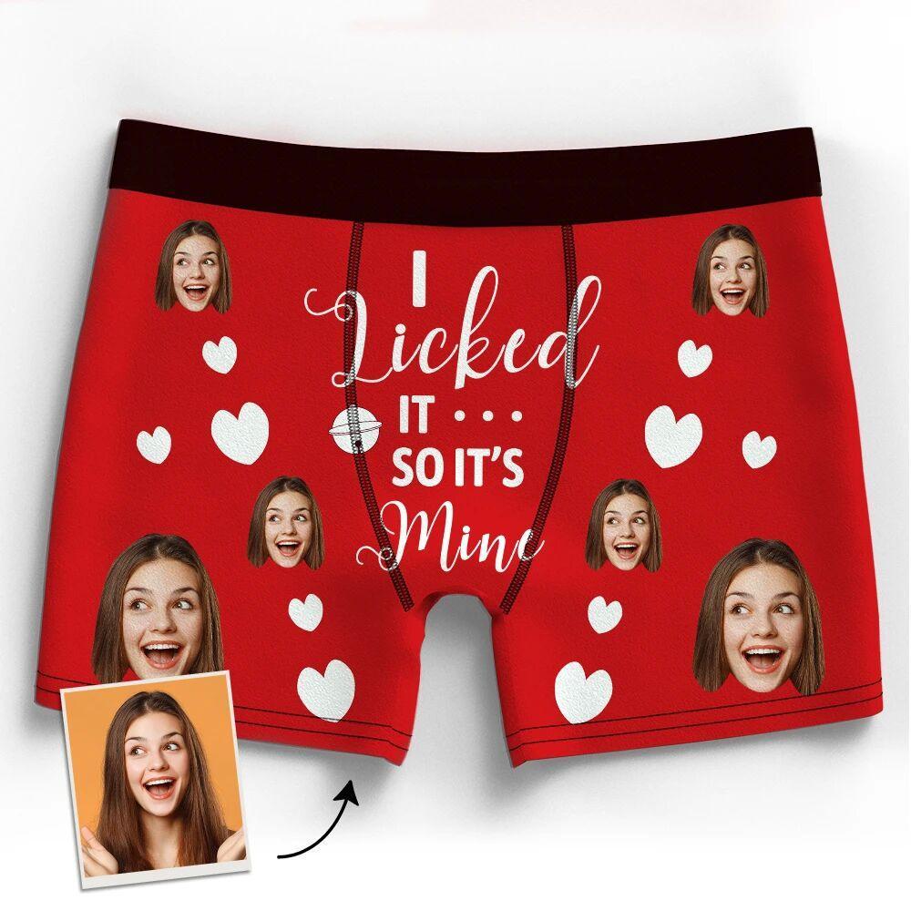 Custom Men's Face Underwear Heart Boxer Briefs Christmas Gifts for Him - MyFaceBoxer
