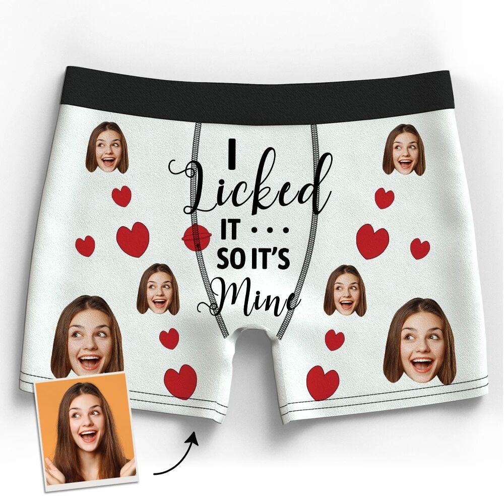 Custom Men's Face Underwear Heart Boxer Briefs Christmas Gifts for Him - MyFaceBoxer