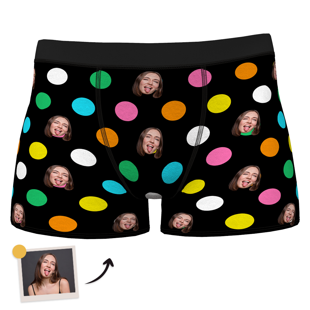 Custom Men's Dots Boxer Shorts - Popular - MyFaceBoxer