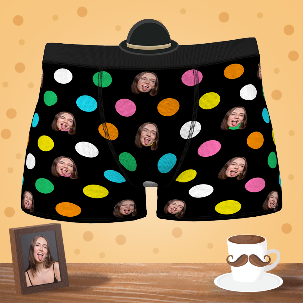 Custom Men's Dots Boxer Shorts - Popular - MyFaceBoxer
