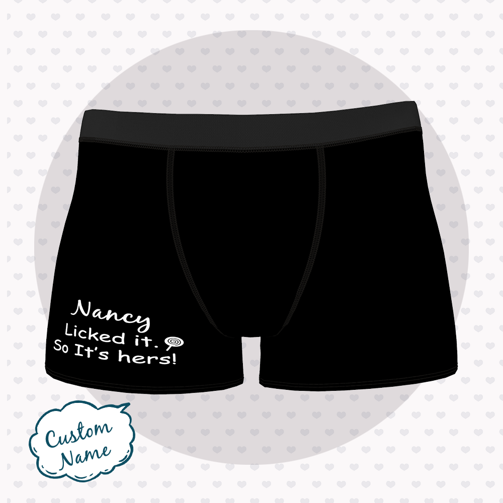 Custom Men Name Boxer - I Licked It - MyFaceBoxer