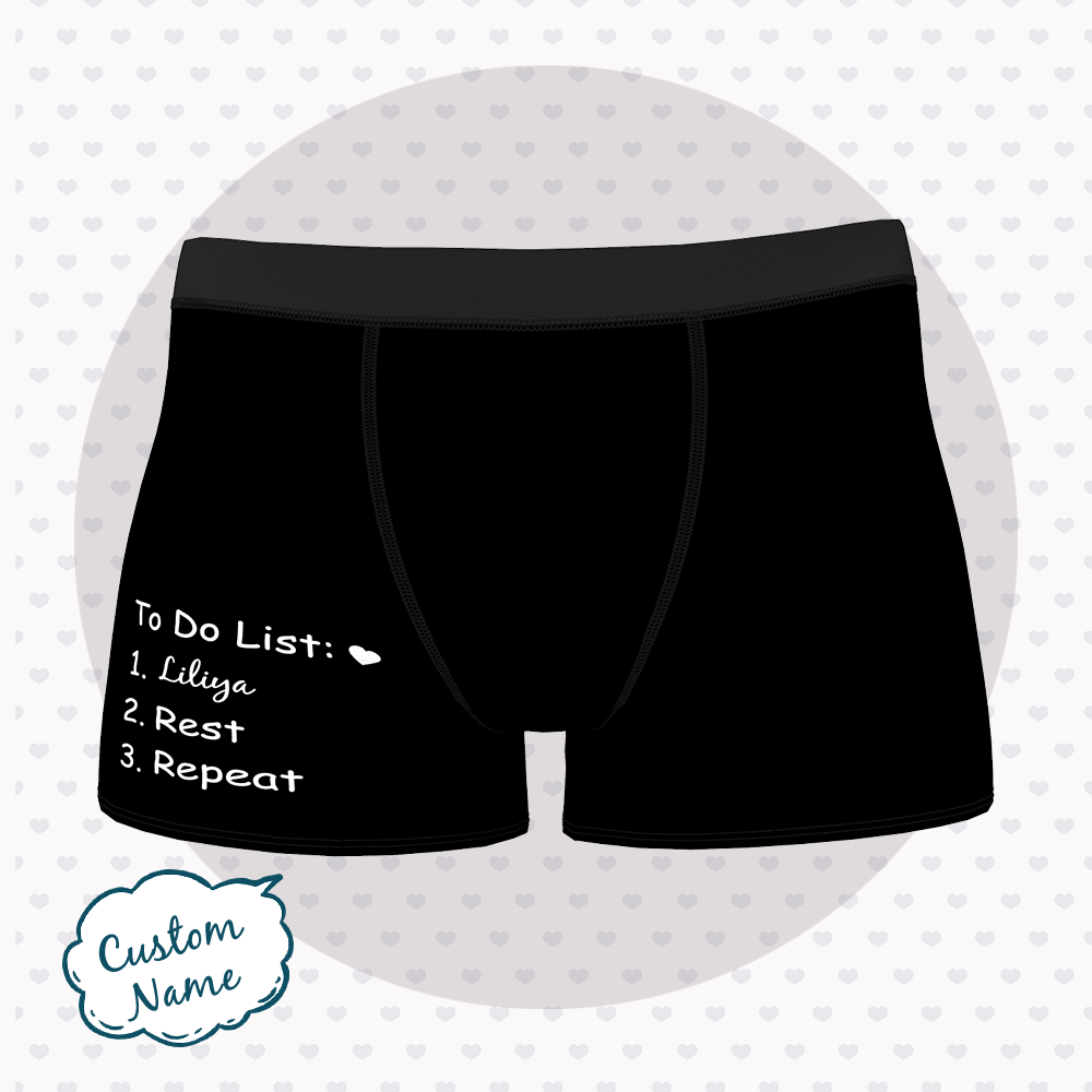Custom Men Name Boxer - To Do List - MyFaceBoxer