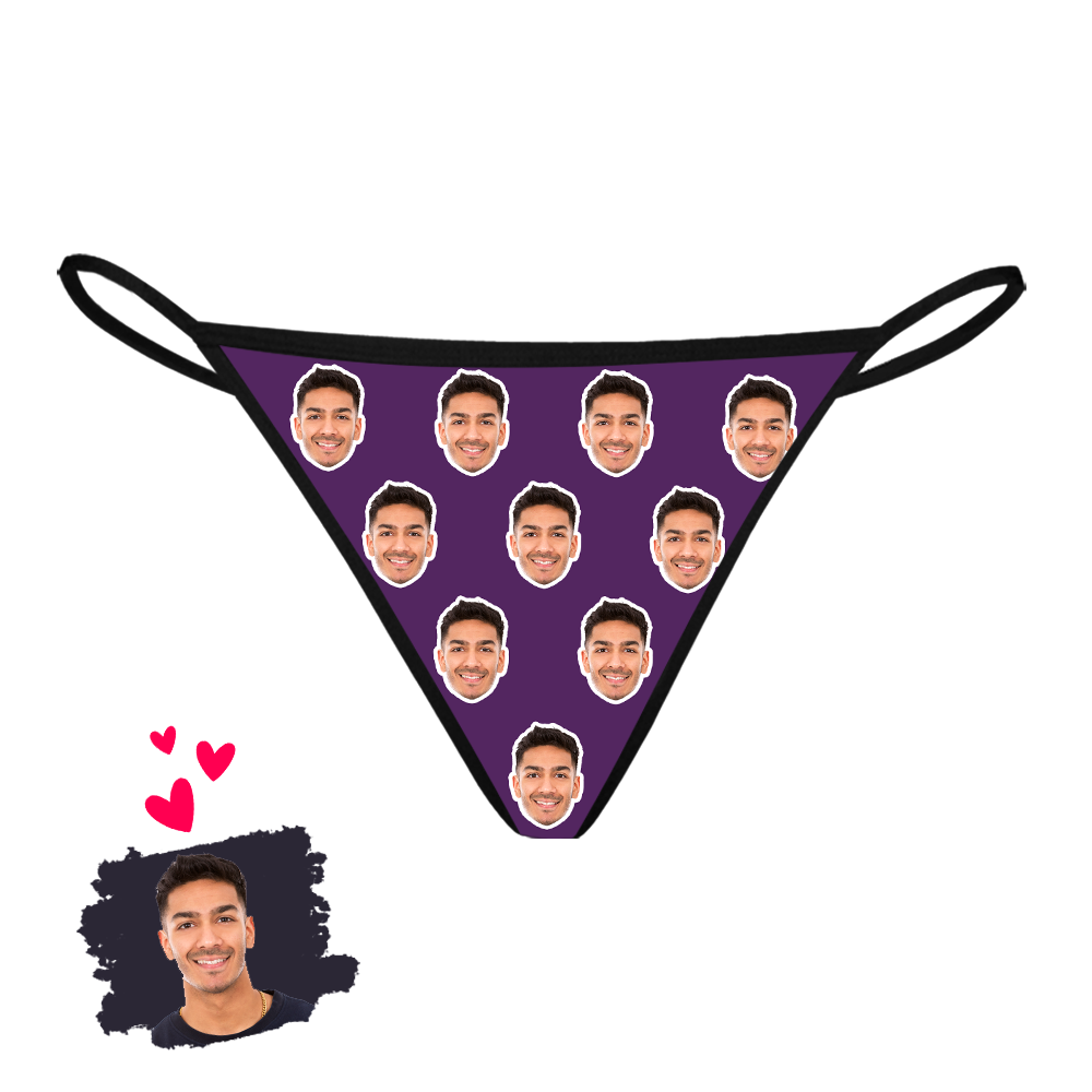 Personalized Face Thong Women Printed Photo Thong Sexy Funny Gift For Her - MyFaceBoxer
