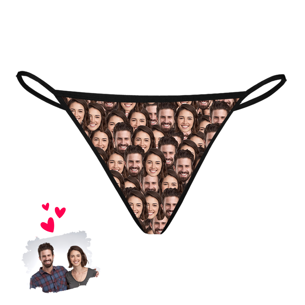 Women Personalized Thong Panties Custom Face Mash Thong Panty - MyFaceBoxer