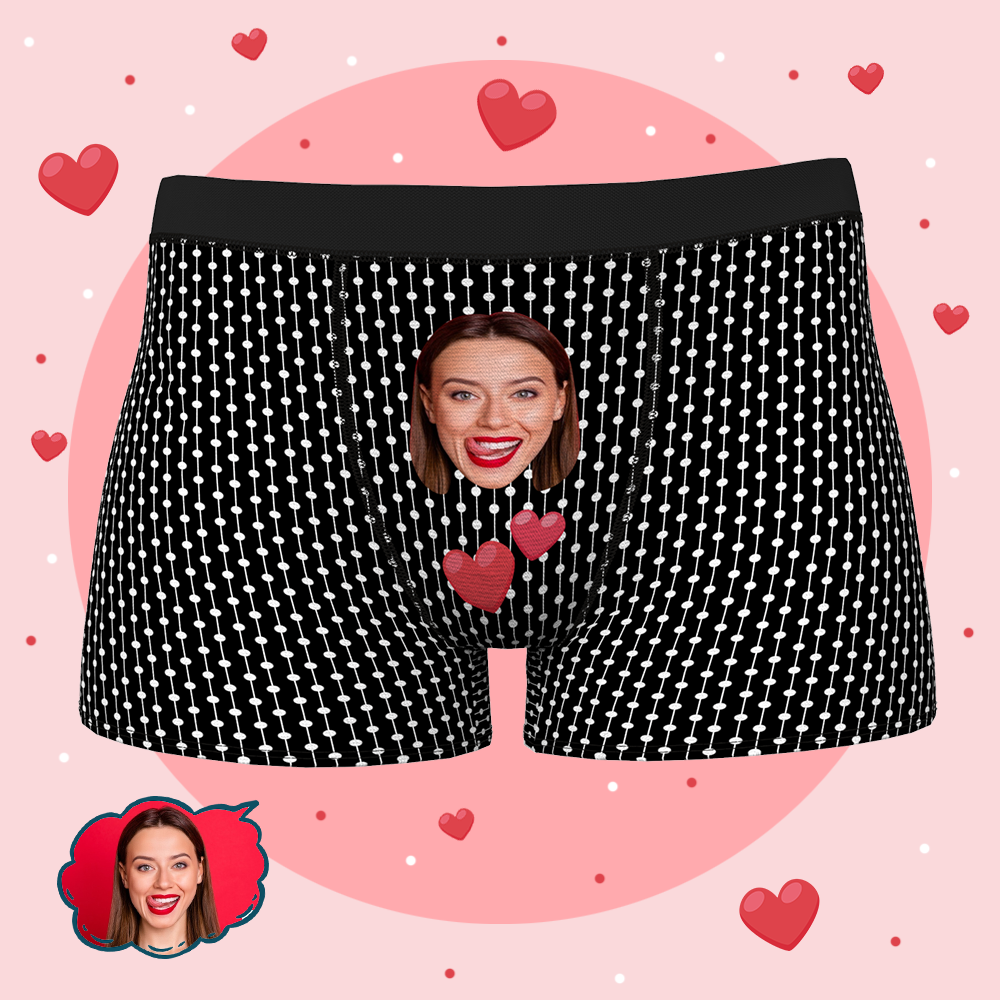 Custom Men Photo Boxer Dots Briefs with Girlfriend Face - MyFaceBoxer