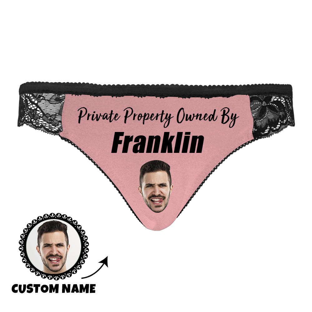 Custom Face Lace Panty Women Sexy Photo Panties - Private Property Owned By XX - MyFaceBoxer