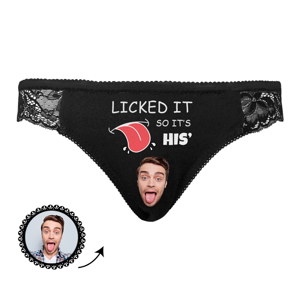 Custom Face Lace Panty Women Sexy Photo Panties Best Girfriend Gift - Licked It So It's His - MyFaceBoxer