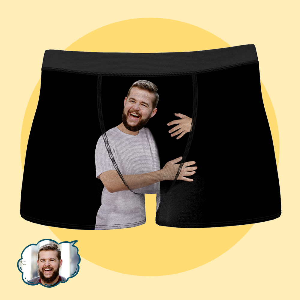 Custom Face Boxer Briefs Hugging Personalized Boxer with Face Gift for Him - MyFaceBoxer
