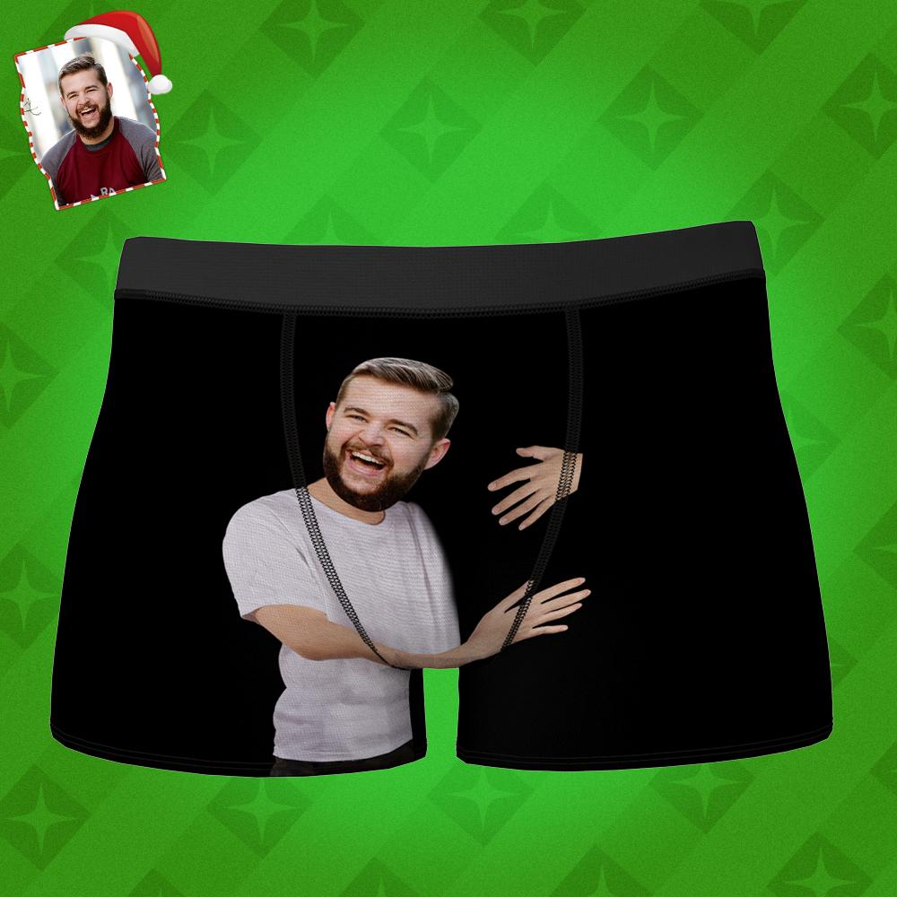 Custom Face Boxer Briefs Hugging Personalized Boxer with Face Gift for Him - MyFaceBoxer