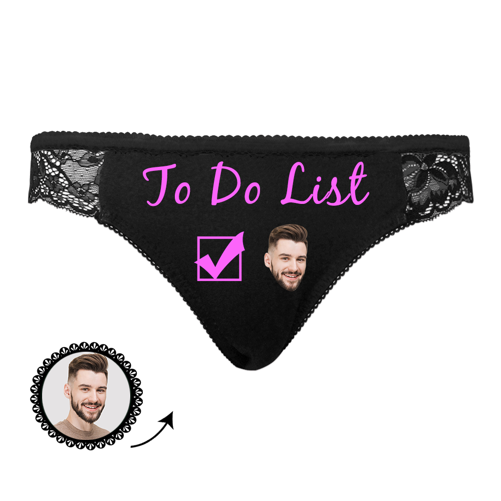 Custom Women Lace Panty Photo Sexy Panties With Boyfriend Face - TO DO LIST - MyFaceBoxer