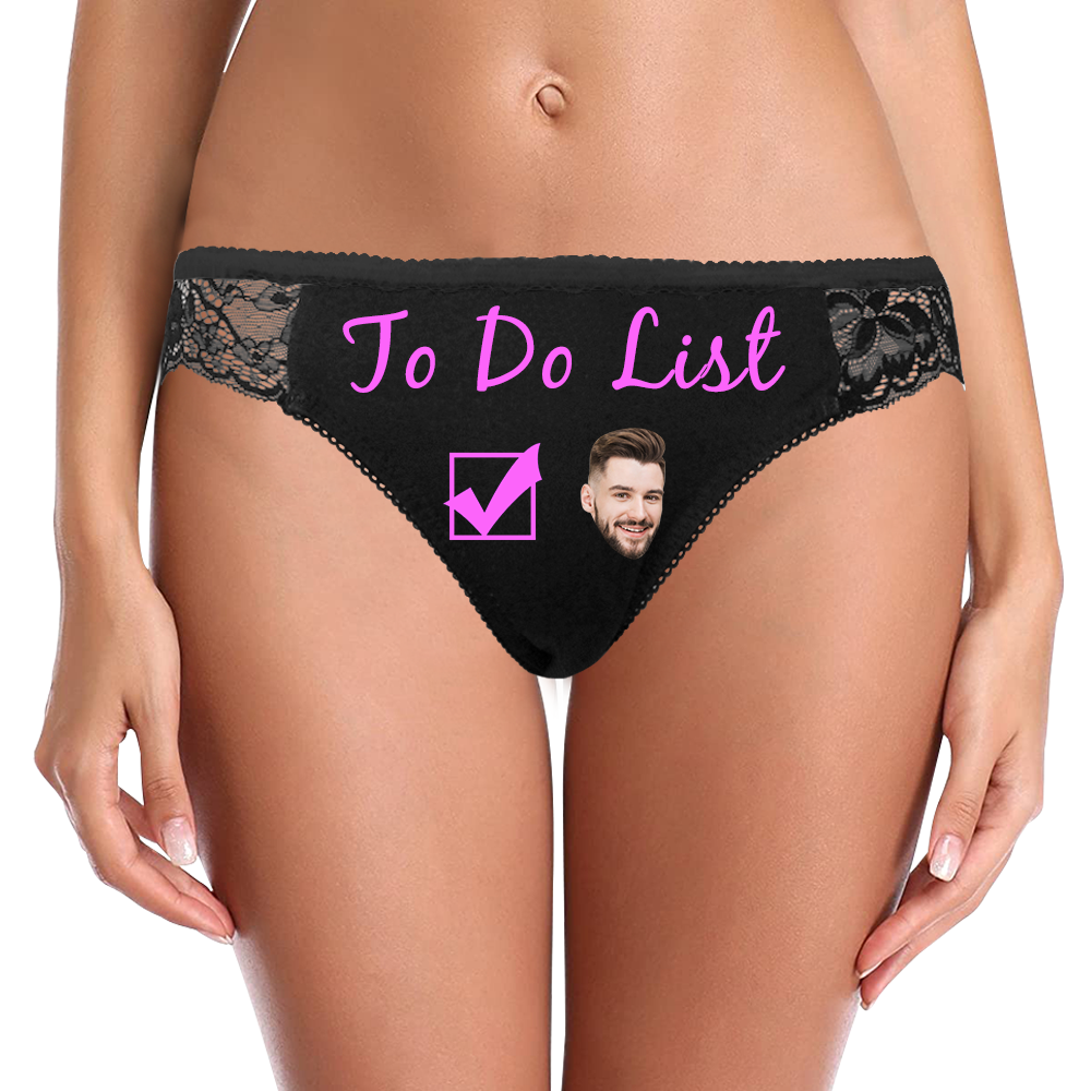 Custom Women Lace Panty Photo Sexy Panties With Boyfriend Face - TO DO LIST - MyFaceBoxer