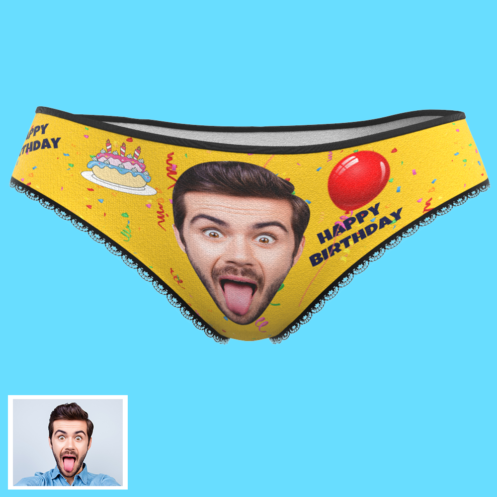 Custom Face Women's Panties Underwear Happy Birthday Gifts For Her - MyFaceBoxer