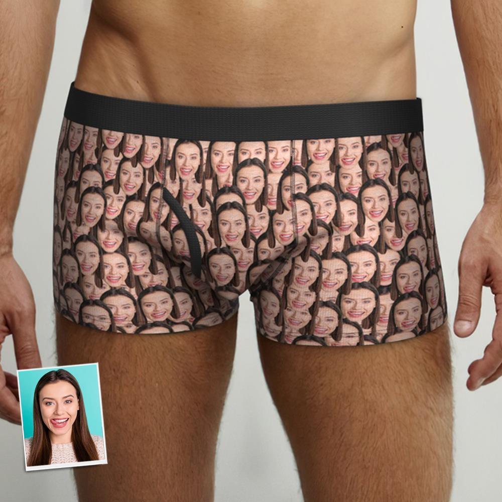 Men Custom Pocket Boxers Personalized Mutiface Underwear Gift for Husband - MyFaceBoxer