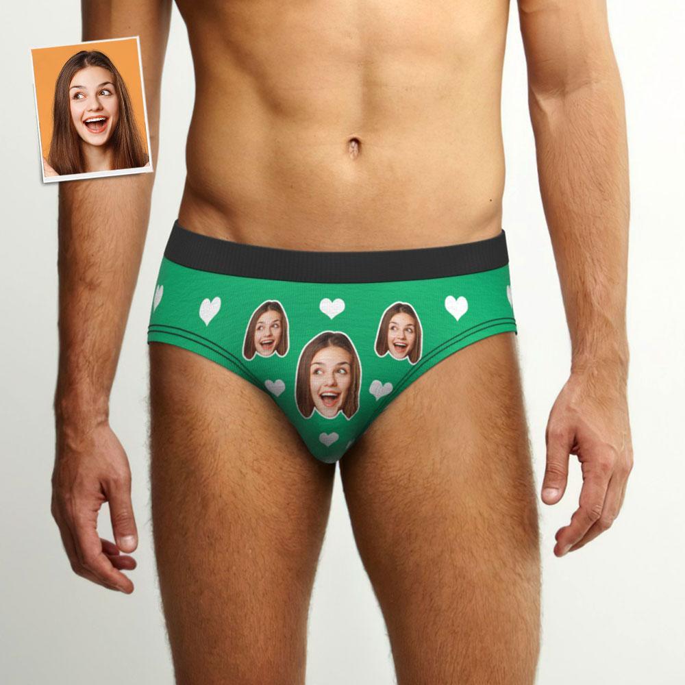 Men's Custom Briefs Girlfriend Face Underwear Customized Heart Briefs Gift For Men - MyFaceBoxer