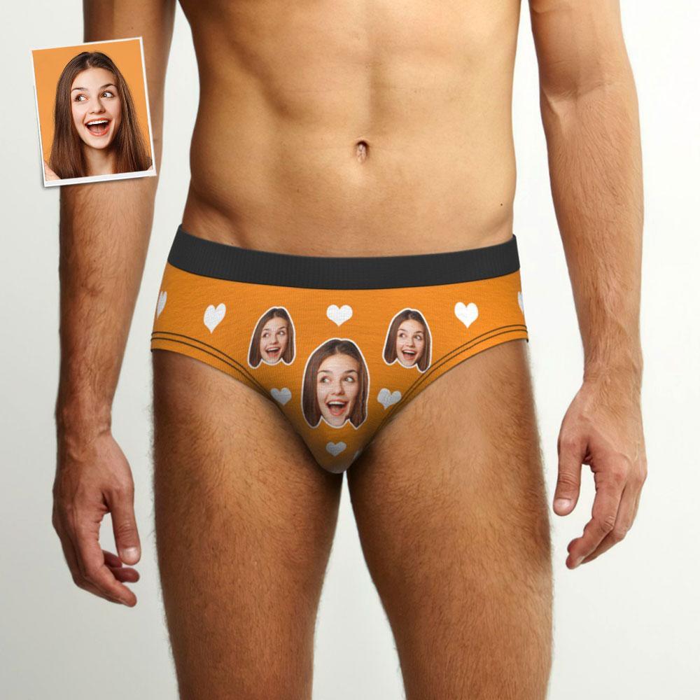 Men's Custom Briefs Girlfriend Face Underwear Customized Heart Briefs Gift For Men - MyFaceBoxer