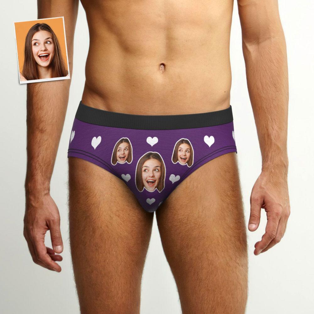 Men's Custom Briefs Girlfriend Face Underwear Customized Heart Briefs Gift For Men - MyFaceBoxer
