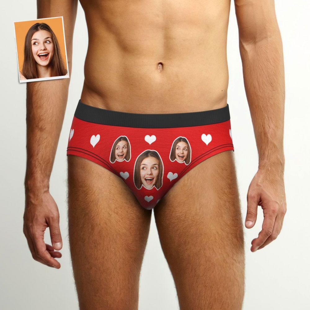 Men's Custom Briefs Girlfriend Face Underwear Customized Heart Briefs Gift For Men - MyFaceBoxer
