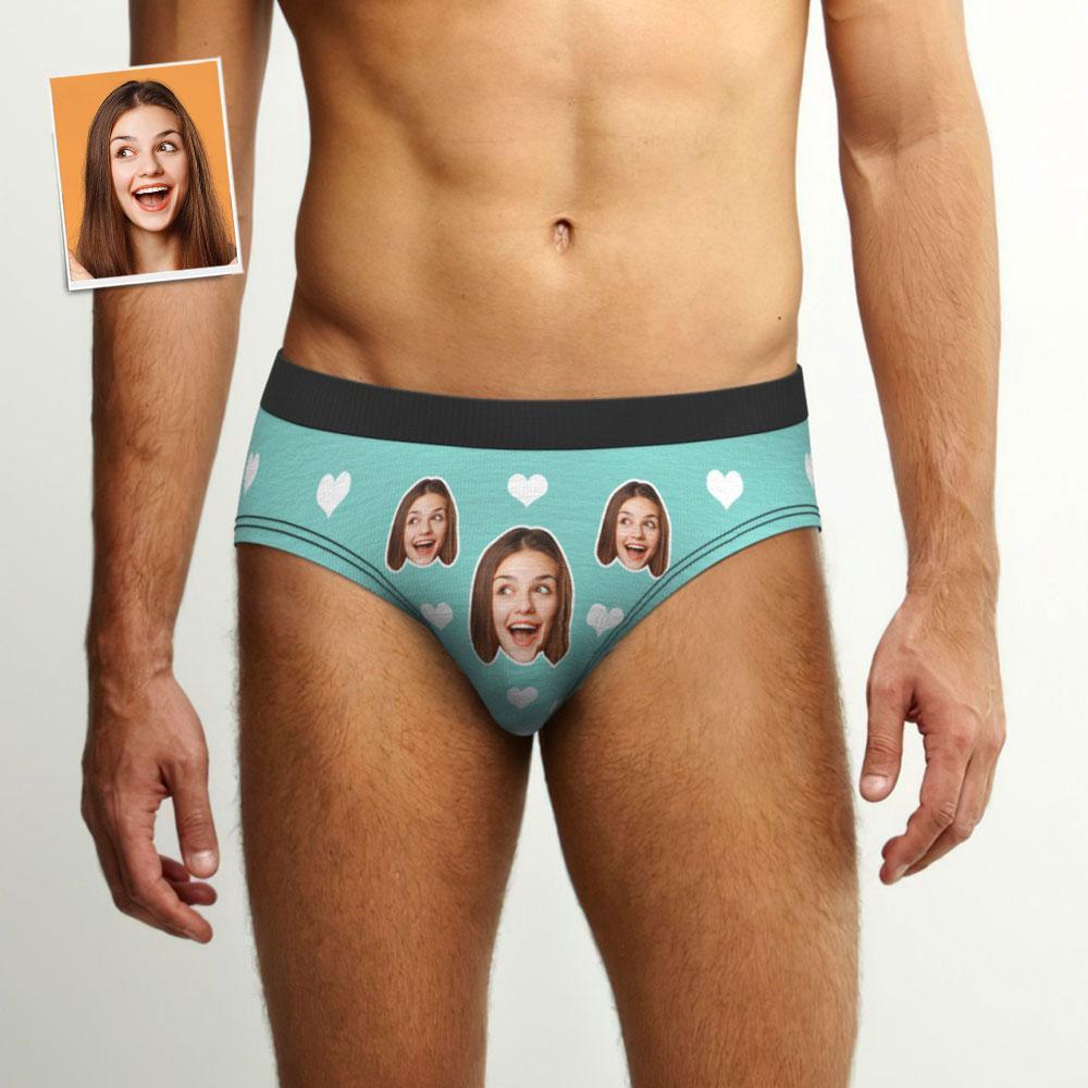 Men's Custom Briefs Girlfriend Face Underwear Customized Heart Briefs Gift For Men - MyFaceBoxer