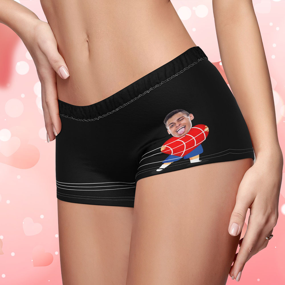 Custom Face Women's Boy Short Boyfriend Face Underwear Gifts For Her - MyFaceBoxer