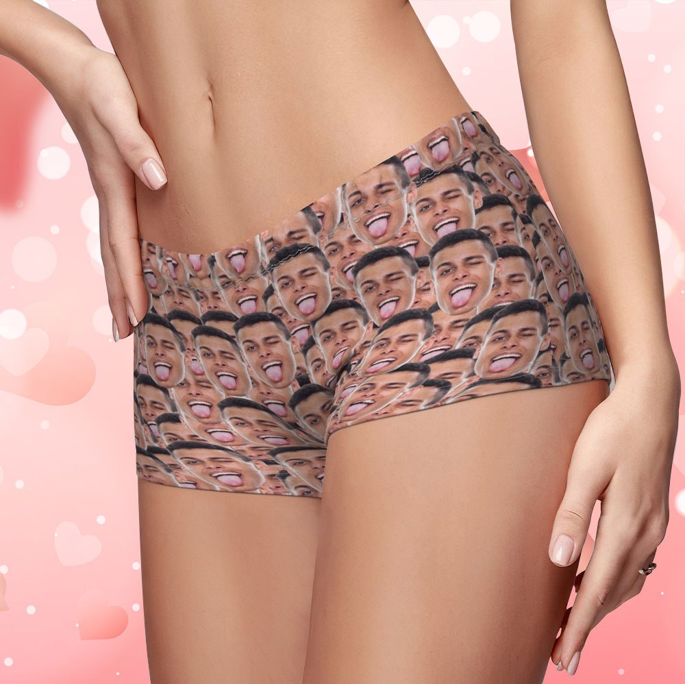 Custom Face Women's Boy Short Boyfriend Muti-face Design Underwear Gifts For Her - MyFaceBoxer