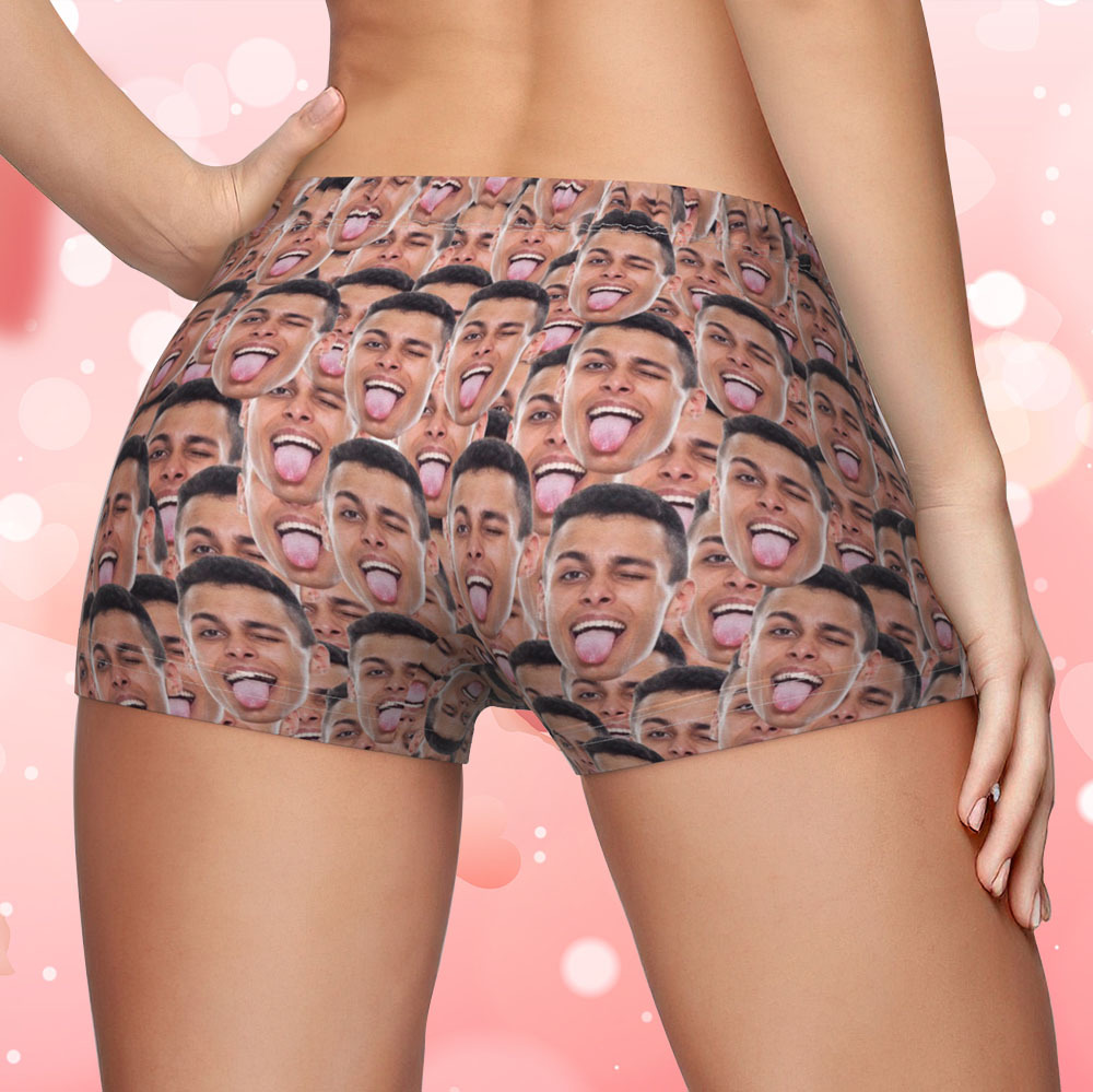 Custom Face Women's Boy Short Boyfriend Muti-face Design Underwear Gifts For Her - MyFaceBoxer