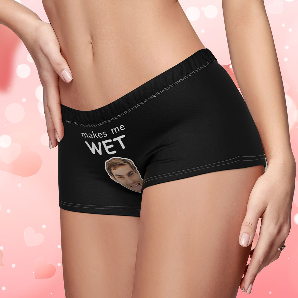 Custom Face Women's Boy Short Boyfriend Face Love Underwear Gifts For Her - MyFaceBoxer