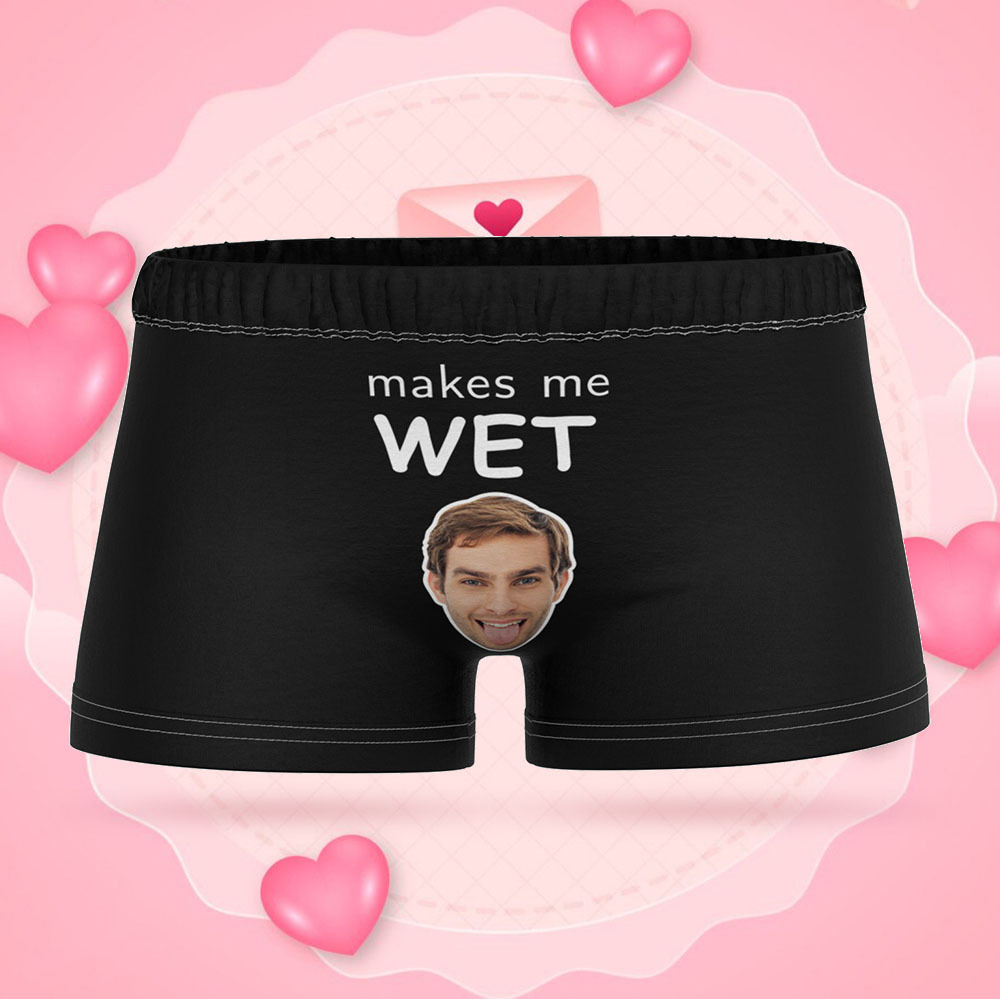 Custom Face Women's Boy Short Boyfriend Face Love Underwear Gifts For Her - MyFaceBoxer