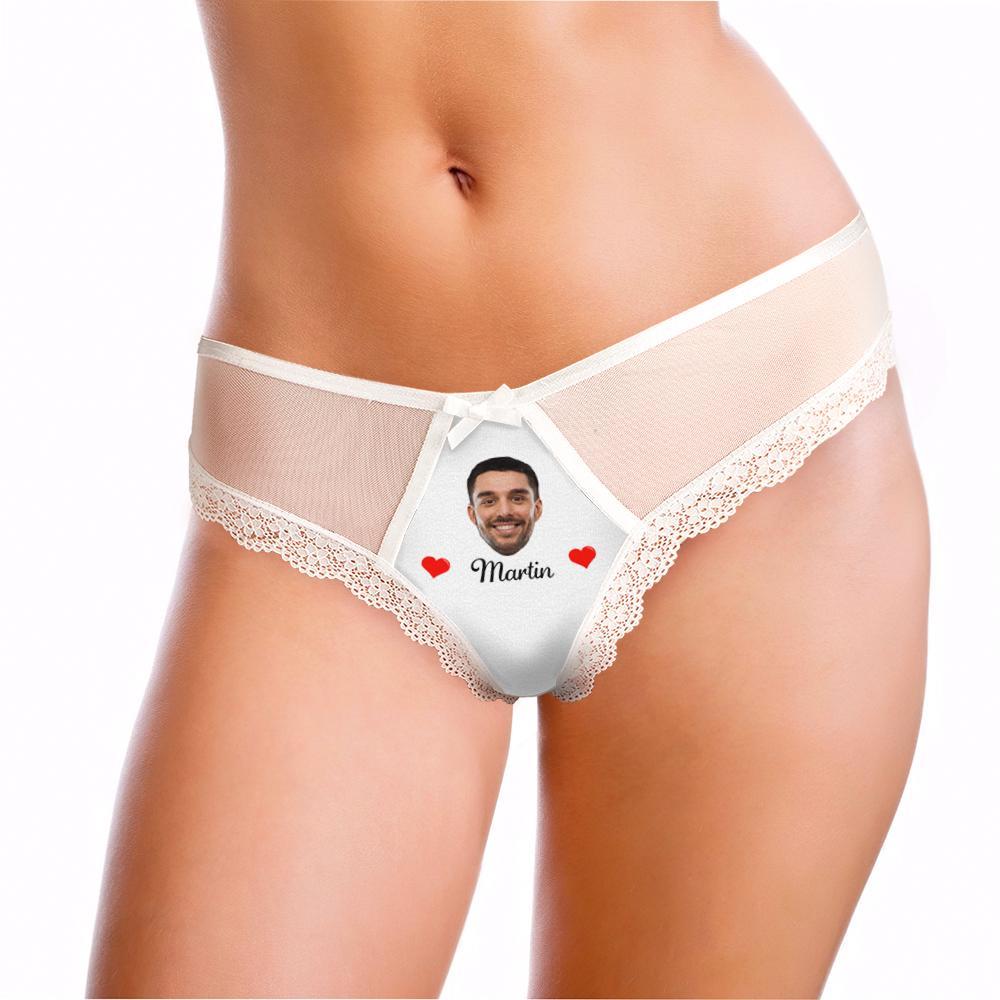 Custom Sexy Lace Thong Black Lace Thong Add Boyfriend Face and Name - MyFaceBoxer